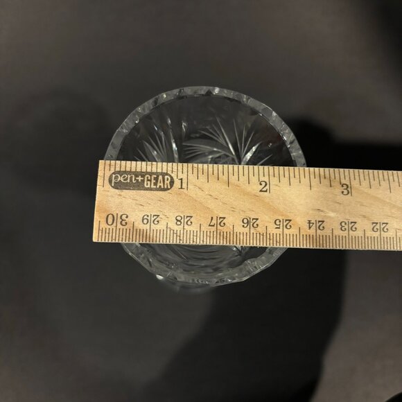 Bohemian Crystal Pinwheel Bud Vase Vintage Czechoslovakian Lead Crystal Gift - Picture 9 of 9